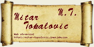 Mitar Topalović vizit kartica